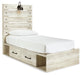 Cambeck Twin Panel Bed with 4 Storage Drawers with Mirrored Dresser - alternate view 4
