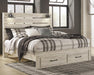 Cambeck King Panel Bed with 2 Storage Drawers with Mirrored Dresser - alternate view 2