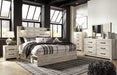 Cambeck King Panel Bed with 4 Storage Drawers with Mirrored Dresser, Chest and Nightstand - alternate view 2