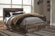 Derekson Queen Panel Bed with 6 Storage Drawers with Mirrored Dresser - alternate view 2