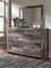 Derekson Queen Panel Bed with 6 Storage Drawers with Mirrored Dresser - alternate view 3