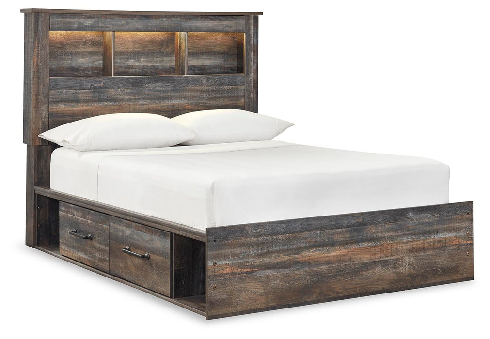 Drystan Full Bookcase Bed with 2 Storage Drawers with Mirrored Dresser - alternate view 3