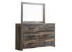 Drystan Full Bookcase Bed with 2 Storage Drawers with Mirrored Dresser - alternate view 4