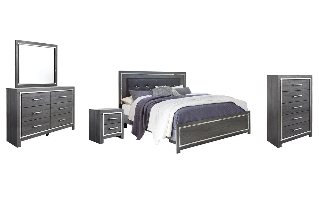 Lodanna King Panel Bed with Mirrored Dresser, Chest and Nightstand - alternate view 3
