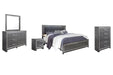 Lodanna King Panel Bed with Mirrored Dresser, Chest and Nightstand - alternate view 3