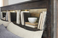 Drystan Queen Bookcase Bed with 2 Storage Drawers with Mirrored Dresser - alternate view 7