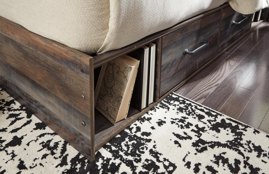Drystan Queen Bookcase Bed with 2 Storage Drawers with Mirrored Dresser - alternate view 6
