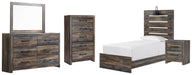 Drystan Twin Panel Bed, Dresser, Mirror, Chest and Nightstand