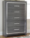 Lodanna Full Upholstered Panel Headboard Bed with Mirrored Dresser, Chest and Nightstand - alternate view 7