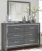 Lodanna Full Upholstered Panel Headboard Bed with Mirrored Dresser, Chest and Nightstand - alternate view 6