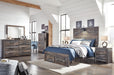 Drystan Full Panel Bed with 2 Storage Drawers with Mirrored Dresser, Chest and Nightstand - alternate view 2