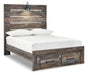 Drystan Full Panel Bed with 2 Storage Drawers with Mirrored Dresser, Chest and Nightstand - alternate view 3