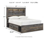Drystan Full Bookcase Bed with 4 Storage Drawers with Mirrored Dresser - alternate view 6