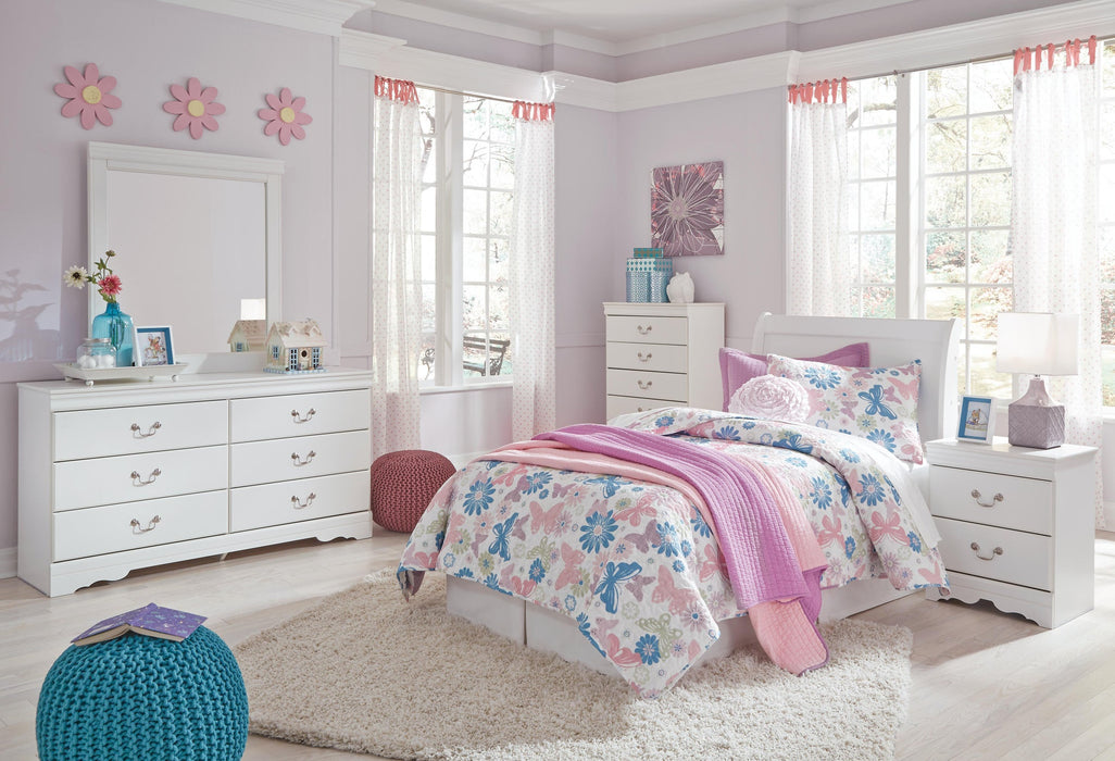 Anarasia Twin Sleigh Headboard, Dresser and Mirror - alternate view 4