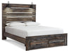 Drystan Queen Panel Bed with 2 Storage Drawers with Mirrored Dresser, Chest and Nightstand - alternate view 3