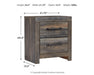 Drystan Queen Panel Bed with 2 Storage Drawers with Mirrored Dresser, Chest and Nightstand - alternate view 7