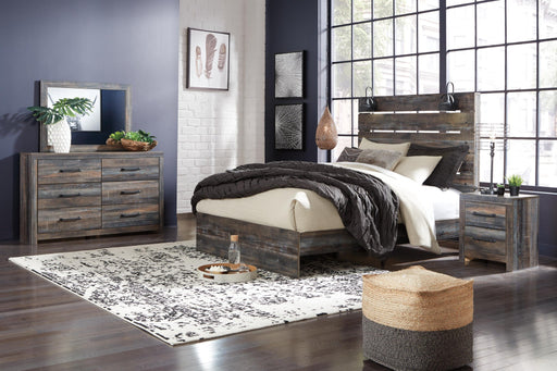 Drystan Queen Panel Bed with Mirrored Dresser - alternate view 2