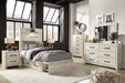 Cambeck Twin Panel Bed with 4 Storage Drawers with Mirrored Dresser, Chest and Nightstand - alternate view 2
