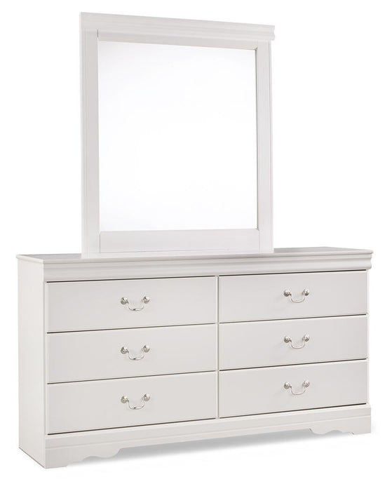 Anarasia Full Sleigh Bed with Mirrored Dresser - alternate view 3