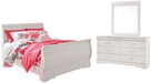 Anarasia Full Sleigh Bed with Mirrored Dresser