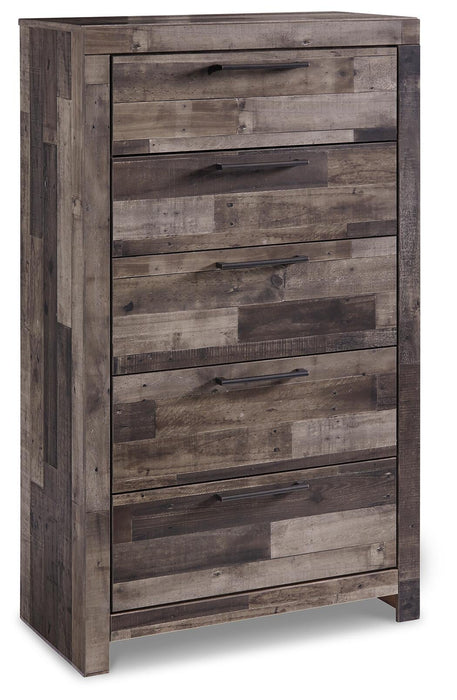 Derekson King Panel Headboard Bed with Mirrored Dresser, Chest and Nightstand - alternate view 5