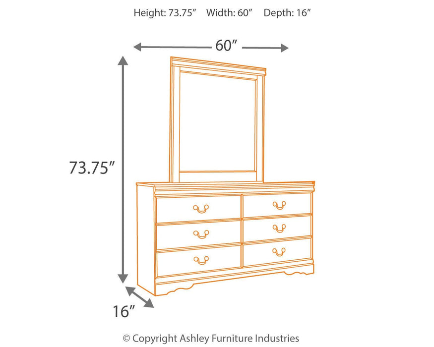 Huey Vineyard Full Sleigh Headboard Bed with Mirrored Dresser - alternate view 4