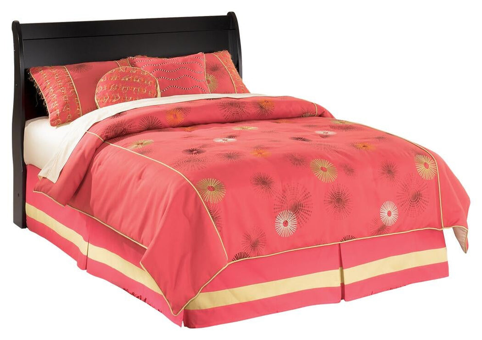 Huey Vineyard Full Sleigh Headboard Bed with Mirrored Dresser - alternate view 3