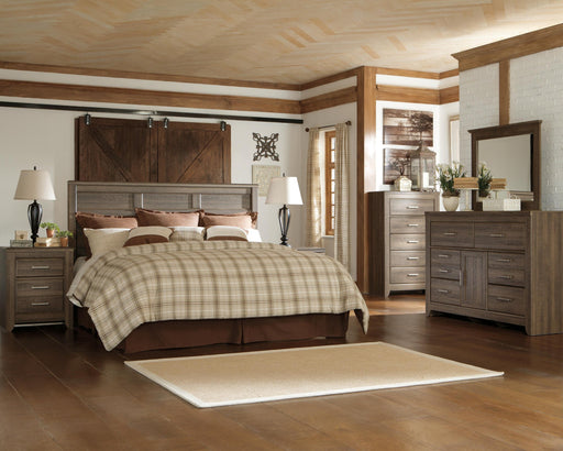 Juararo King/California King Panel Headboard Bed with Mirrored Dresser - alternate view 2