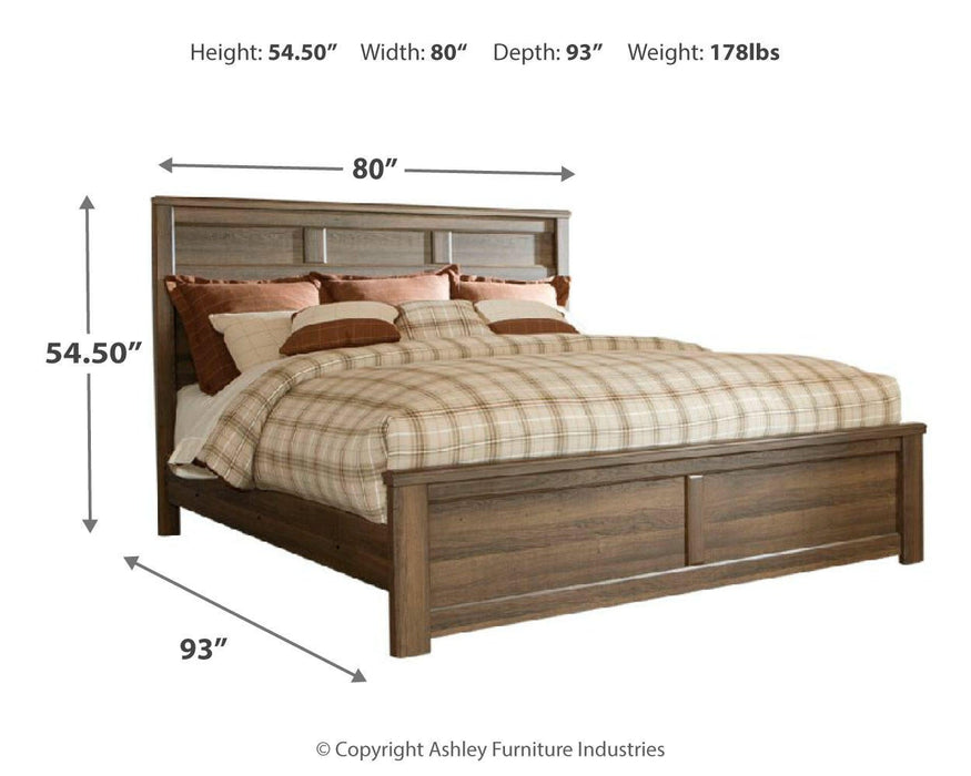 Juararo California King Poster Bed with Mirrored Dresser - alternate view 6