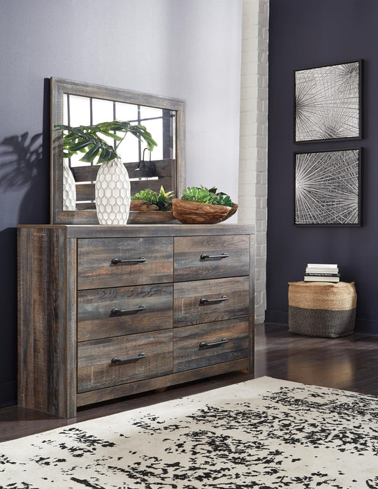 Drystan Twin Panel Bed with Mirrored Dresser - alternate view 3