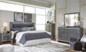 Lodanna King/California King Upholstered Panel Headboard Bed with Mirrored Dresser - alternate view 2