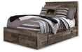 Derekson Full Panel Bed with 6 Storage Drawers with Mirrored Dresser, Chest and Nightstand - alternate view 2