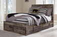 Derekson Full Panel Bed with 6 Storage Drawers with Mirrored Dresser, Chest and Nightstand - alternate view 6