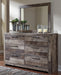Derekson Full Panel Bed with 6 Storage Drawers with Mirrored Dresser, Chest and Nightstand - alternate view 7