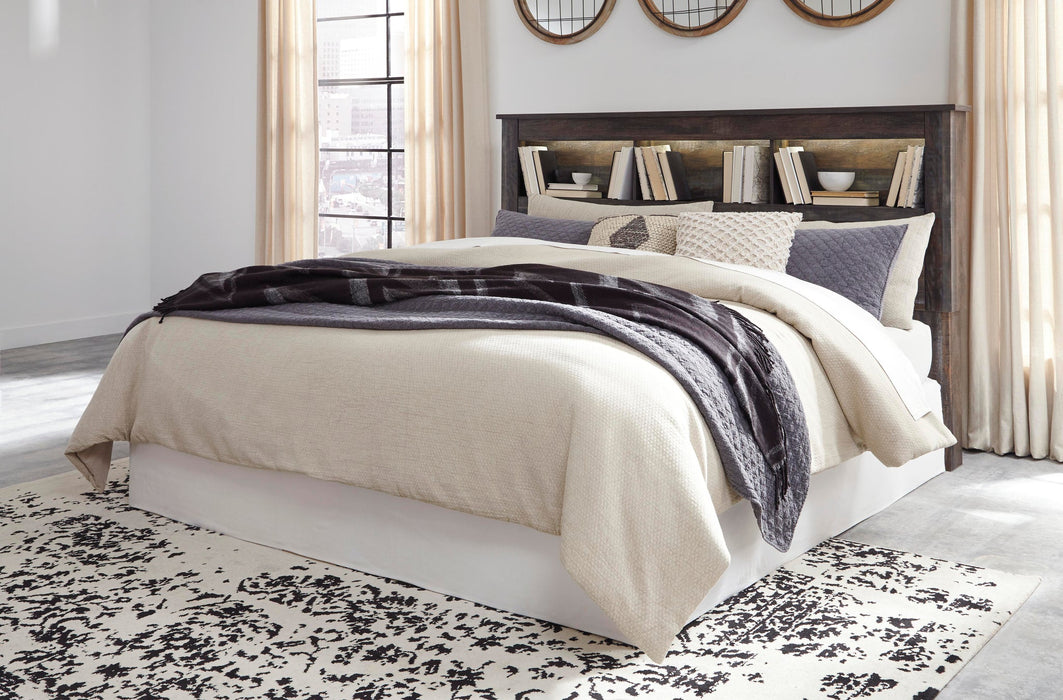 Drystan King/California King Bookcase Headboard Bed with Mirrored Dresser - alternate view 2