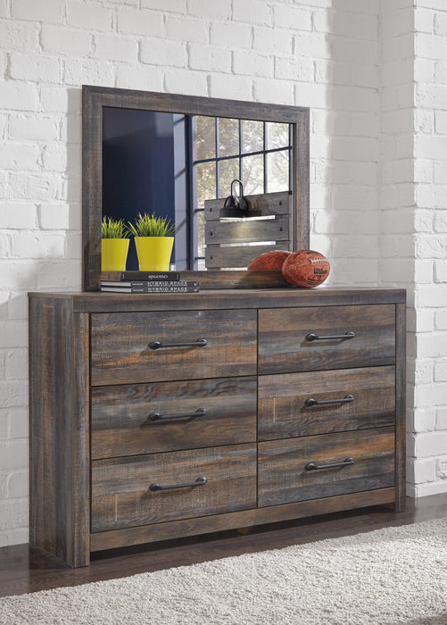 Drystan King/California King Bookcase Headboard Bed with Mirrored Dresser - alternate view 3
