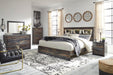 Drystan King Panel Bookcase Bed with Mirrored Dresser, Chest and Nightstand - alternate view 2