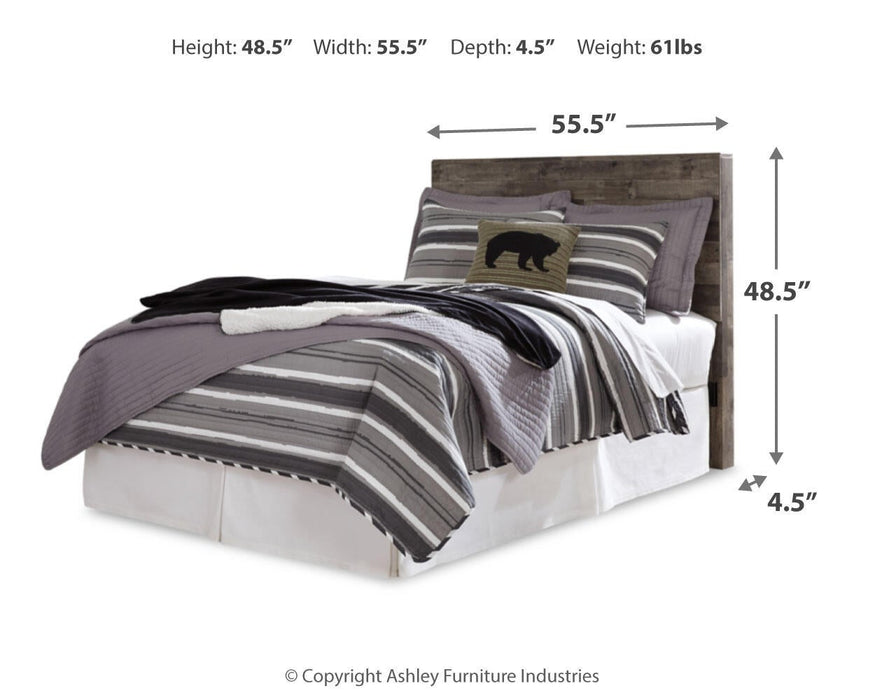Derekson Full Panel Headboard Bed with Mirrored Dresser, Chest and Nightstand - alternate view 13