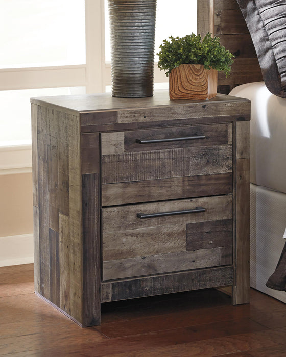 Derekson Full Panel Headboard Bed with Mirrored Dresser, Chest and Nightstand - alternate view 10