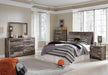 Derekson Full Panel Headboard Bed with Mirrored Dresser, Chest and Nightstand - alternate view 2