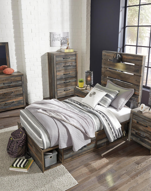 Drystan Full Panel Bed with 4 Storage Drawers, Dresser, Mirror, Chest and Nightstand - alternate view 2