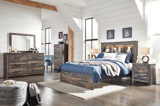 Drystan Full Bookcase Bed with Mirrored Dresser - alternate view 2