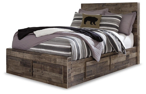 Derekson Full Panel Bed with 6 Storage Drawers with Mirrored Dresser - alternate view 2