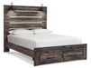Drystan Queen Panel Bed with 2 Storage Drawers with Mirrored Dresser - alternate view 2