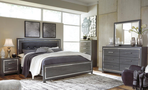 Lodanna King Panel Bed with Mirrored Dresser - alternate view 2