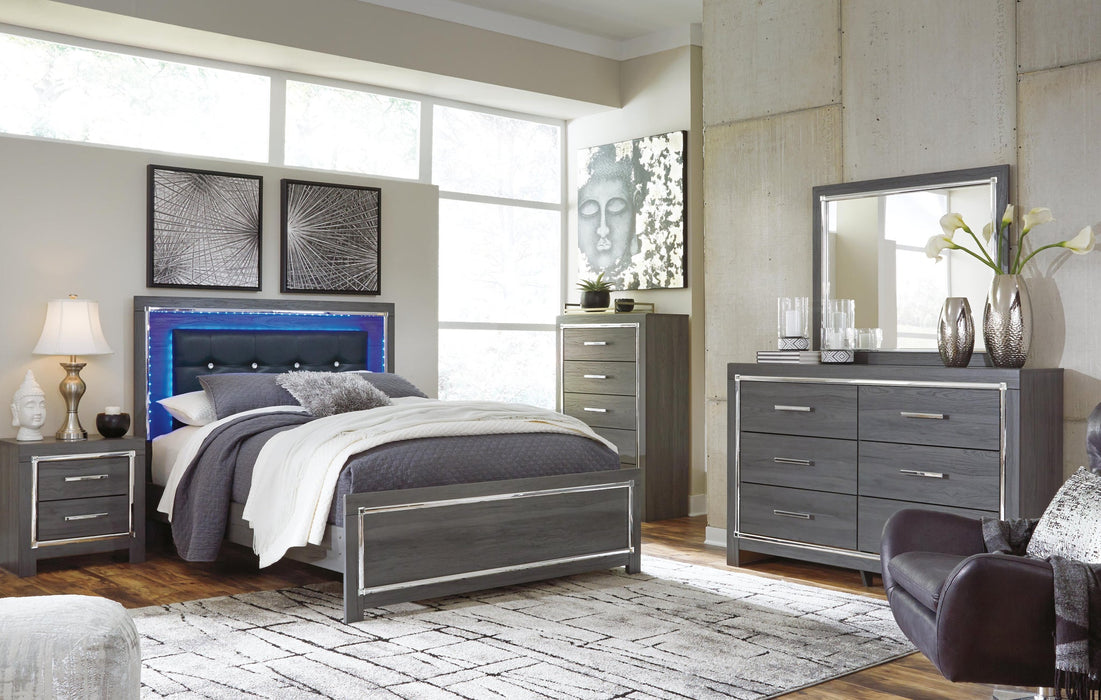 Lodanna Queen Panel Bed with Mirrored Dresser - alternate view 2