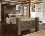 Juararo Queen Poster Bed with Mirrored Dresser, Chest and Nightstand - alternate view 4