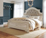 Realyn Queen Upholstered Panel Bed with Mirrored Dresser - alternate view 4