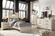 Cambeck Twin Panel Bed with Mirrored Dresser, Chest and Nightstand - alternate view 2