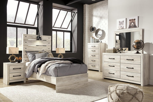 Cambeck Twin Panel Bed with Mirrored Dresser, Chest and Nightstand - alternate view 2
